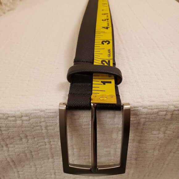 Van Heusen Mens Black Textured Synthetic Casual Dress Belt - 43” - Picture 9 of 11